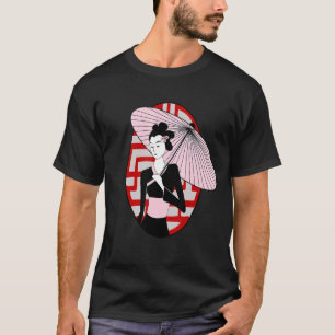 Geisha Holding Umbrella Japanse vrouwenpri T-shirt