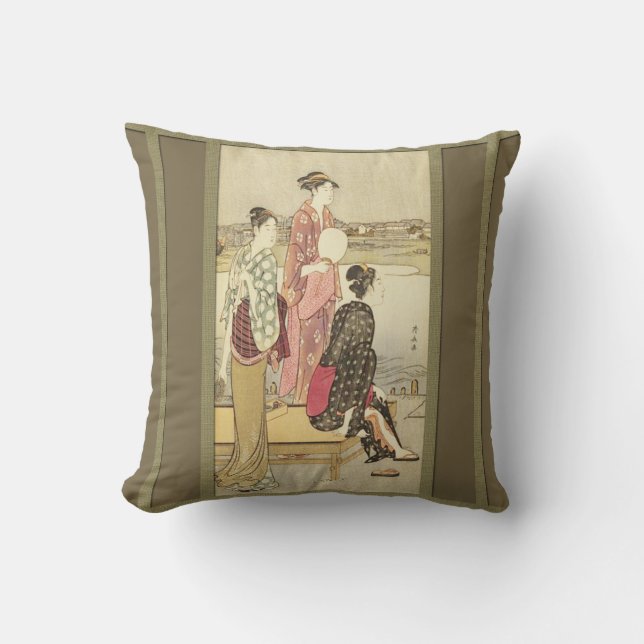 Geisha is bij het Lake Pillow Kussen (Voorkant)