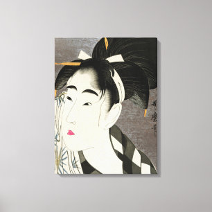 Geisha Japan Vintage Oriëntaals Aziatisch Kimono Canvas Afdruk