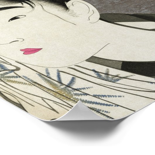 Geisha Japanse Oriental Asian Kimono Poster (Hoek)