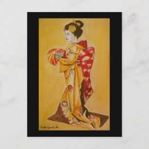 Geisha K Japans briefkaart van Sacha Grossel Art