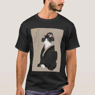 Geisha Kat Japanse Kanji Kunst Ukiyo-e Esthetisch T-shirt