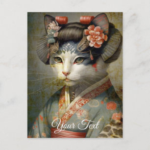 Geisha kat. Personaliseren. Briefkaart