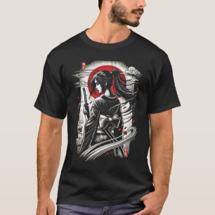 Geisha Katana Krijger - Japanse Anime Tatoeage Kun T-shirt