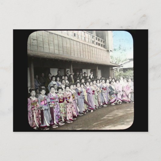 Geisha Magic Lantern Slide Briefkaart (Voorkant)