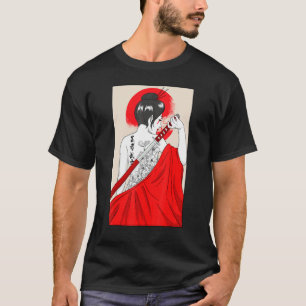 Geisha Meisje Katana Zwaard En Tatoeage Van Japans T-shirt