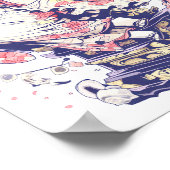 Geisha Meisje Met Draak En Katten 37002 Poster (Hoek)