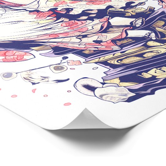 Geisha Meisje Met Draak En Katten 37002 Poster (Hoek)