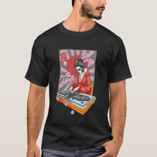 Geisha met draaitafel traditionele Japanse muziek T-shirt