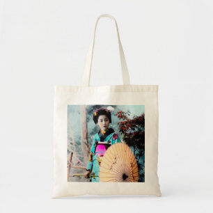 Geisha met een Wagasa Paper Parasol  Japan Tote Bag