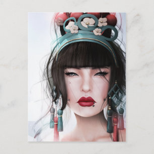 Geisha met Kissable Lips Briefkaart