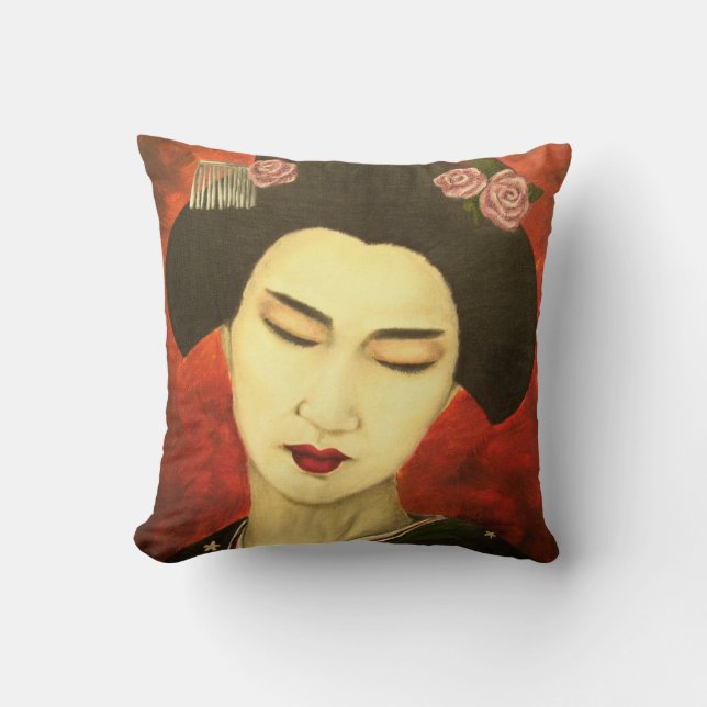 Geisha met Rozen Kussen (Voorkant)