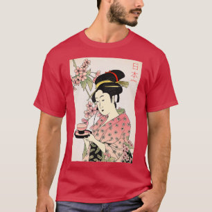 Geisha met thee t-shirt