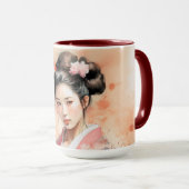 Geisha mug - design japonais haiku café matin (Devant droit)
