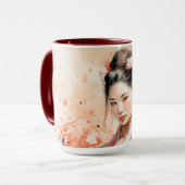 Geisha mug - design japonais haiku café matin (Devant gauche)