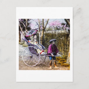  Geisha Rickshaw Old Japan Briefkaart