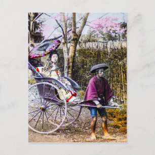  Geisha Rickshaw Old Japan Briefkaart