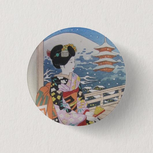 Geisha Ronde Button 3,2 Cm (Voorkant)