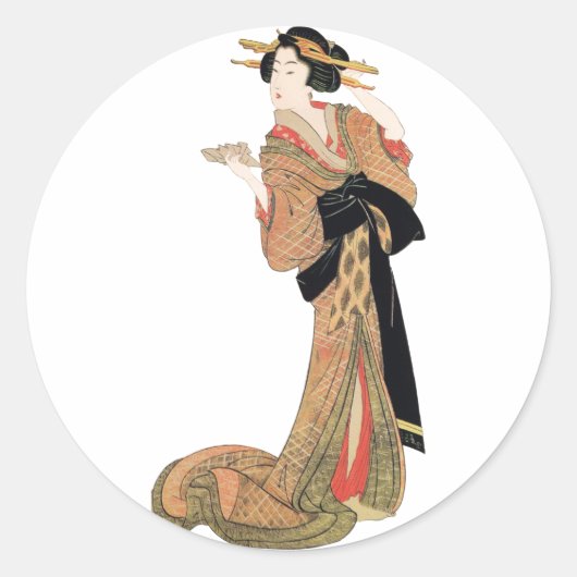 Geisha Ronde Sticker (Voorkant)
