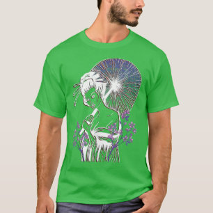 Geisha Sakura Cherry Blossom Neon Geisha Girl Japa T-shirt