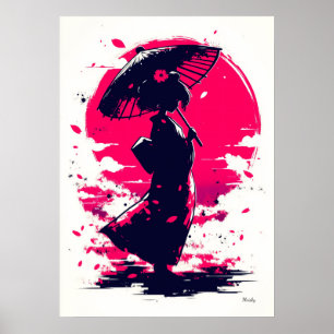 Geisha Sereniteit – Elegantie in de Sakura Bries Poster