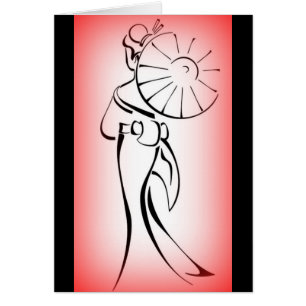 Geisha Silhouette Bordure rouge