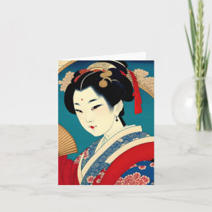 Geisha Studie F in Japanse Stijl Feestdagen Kaart