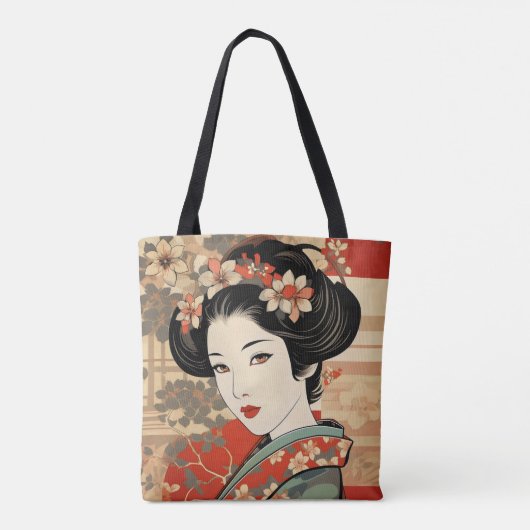 Geisha Traditional Ukiyo-e Draagtas (Achterkant)