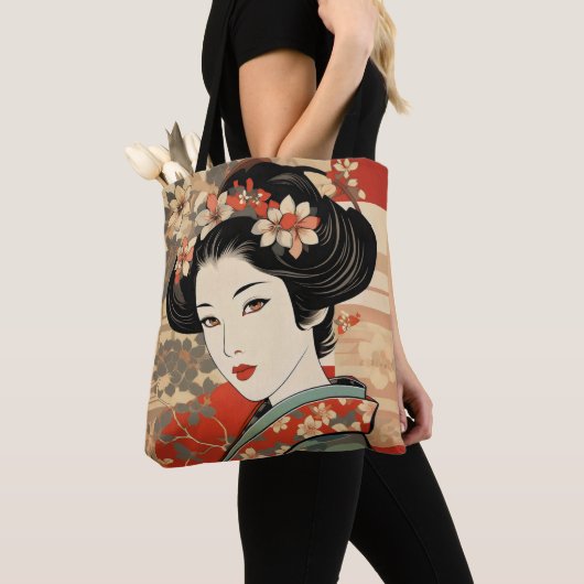 Geisha Traditional Ukiyo-e Draagtas (Dichtbij)
