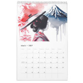 Géishas à l'aquarelle – Calendrier (Mar 2027)