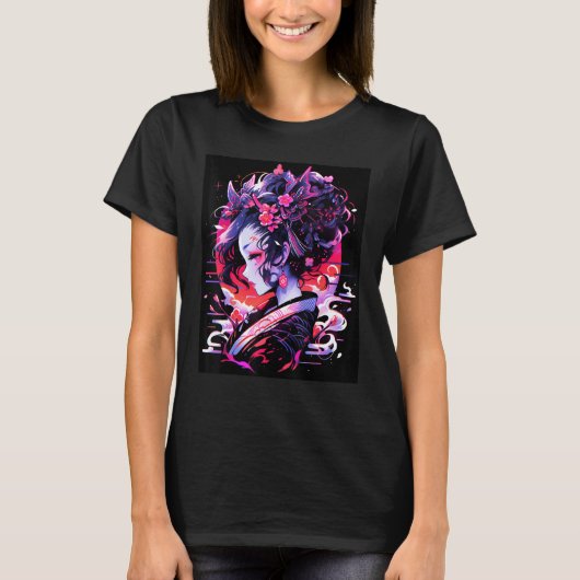 Geisha's Charm Allure van Japans Cultuurontwerp T-shirt (Voorkant)