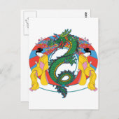 Geishas met Dragon Briefkaart (Voorkant / Achterkant)