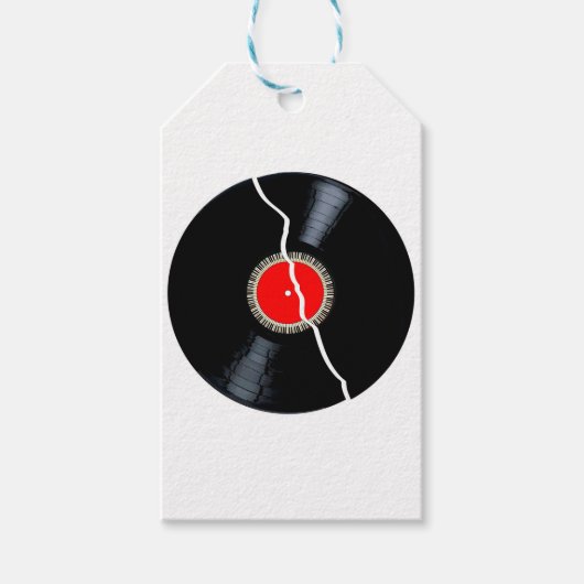 Geïsoleerd gebroken record cadeaulabel (Voorkant)
