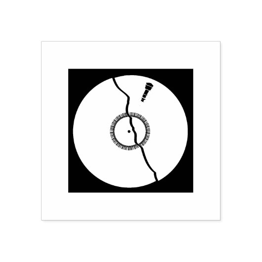 Geïsoleerd gebroken wit record 	rubberstempel (Afrduk)