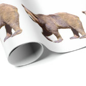 geïsoleerd van bruin beer briefkaart, vierkant sti cadeaupapier (Rol Hoek)