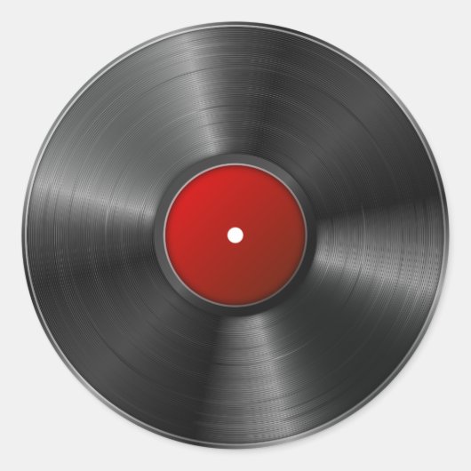Geïsoleerd vinylrecord ronde sticker (Voorkant)