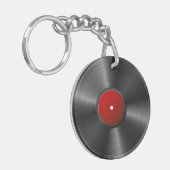 Geïsoleerd vinylrecord sleutelhanger (Voorkant Links)