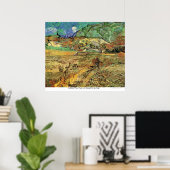Geïsoleerd Wheat Field met Peasant door Van Gogh Poster (Thuiskantoor)