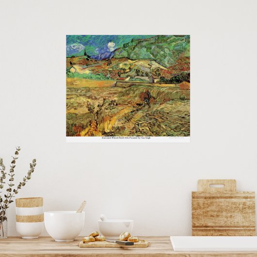 Geïsoleerd Wheat Field met Peasant door Van Gogh Poster (Keuken)