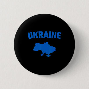 Geïsoleerde blauwe silhouet van een kaart van Oekr Ronde Button 5,7 Cm