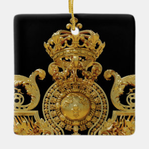Geïsoleerde gouden poort van kasteel van Versaille Keramisch Ornament