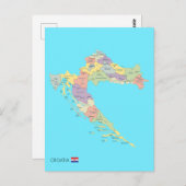 Geïsoleerde kaart van Kroatië Regio's (Voorkant / Achterkant)