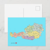 Geïsoleerde kaart van Oostenrijk Regio's (Voorkant / Achterkant)
