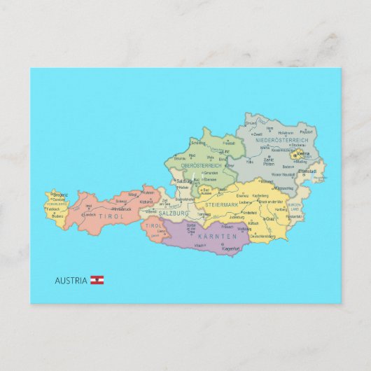 Geïsoleerde kaart van Oostenrijk Regio's (Voorkant)