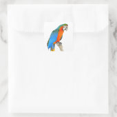 Geïsoleerde scarlet macaw vierkante sticker (Tas)