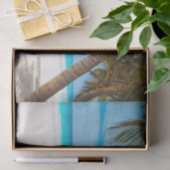 Geïsoleerde strand- en palmbomen tissuepapier (Geschenk)