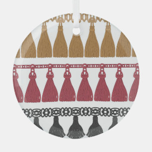 Geïsoleerde Tassel Fringe Garland Set. Glas Ornament
