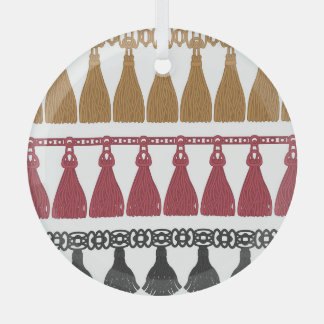 Geïsoleerde Tassel Fringe Garland Set. Glas Ornament