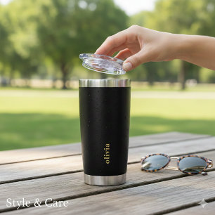 Geïsoleerde tumbler met aangepaste merktekst drinkbeker