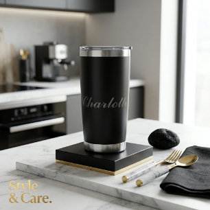 Geïsoleerde tumbler met uw gepersonaliseerde naam drinkbeker